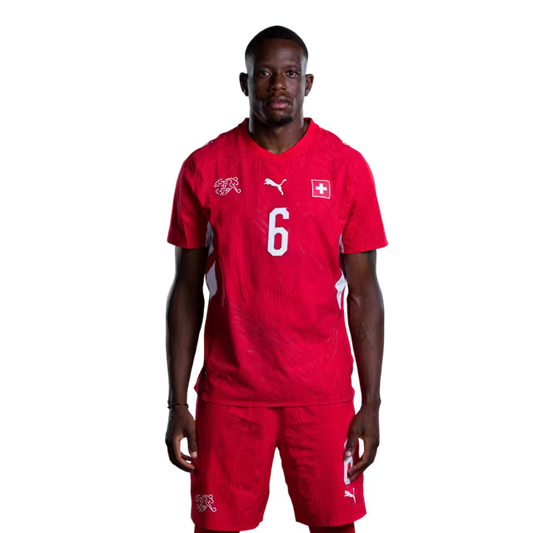 Switzerland National Team 2026 Jersey (Player Version) — Midfielders: No. 6 Denis Zakaria, No. 8 Remo Freuler, No. 9 Johan Manzambi / Mittelfeldspieler: Nr. 6 Denis Zakaria, Nr. 8 Remo Freuder, Nr. 9 Johan Manzambi