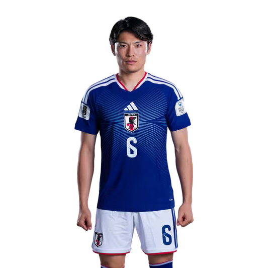Japan National Football Team 2026 World Cup Jersey (Player Version/Match Kit) — Forwards: No. 6 Shuto Machino, No. 9 Keisuke Goto, No. 18 Ayase Ueda/サッカー日本代表 2026年ワールドカップ用ユニフォーム（選手仕様／マッチモデル） — フォワード：No.6 町野修斗、No.9 後藤啓介、No.18 上田綺世