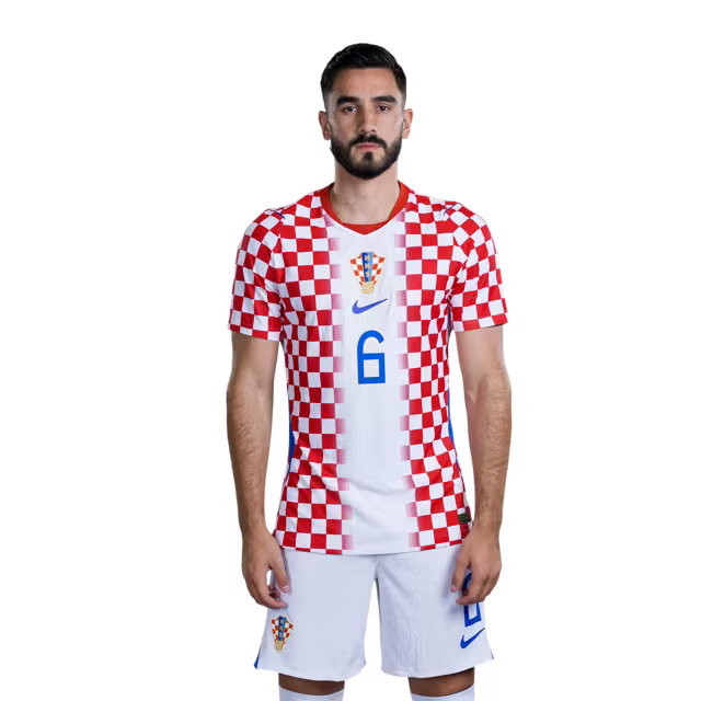 Croatia National Football Team 2026 World Cup Jersey (Player Version/Match Version) — Defenders: No. 5 Duje Ćaleta-Car, No. 6 Josip Šutalo, No. 18 Kristijan Jakić / Obrambeni igrači: Br. 5 Duje CALETA-CAR, Br. 6 Josip ŠUTALO, Br. 18 Kristijan JAKIĆ