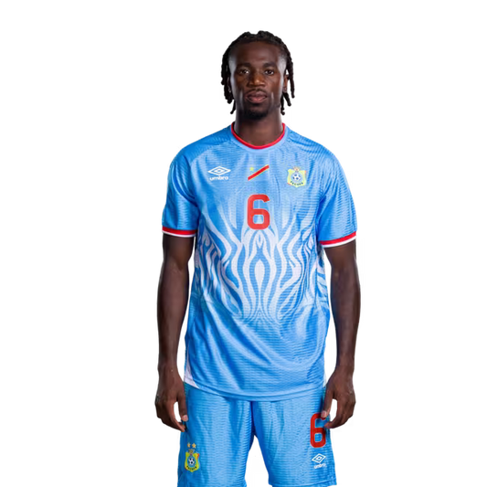 Congo DR National Football Team 2026 World Cup Jersey (Player Version/Match Version) — Midfielders: No.6 Ngalayel MUKAU, No.7 Ngalayel MUKAU, No.8 Samuel Moutoussamy / Milieu de terrain : N°6 Ngalayel MUKAU, N°7 Ngalayel MUKAU, N°8 Samuel Moutoussamy