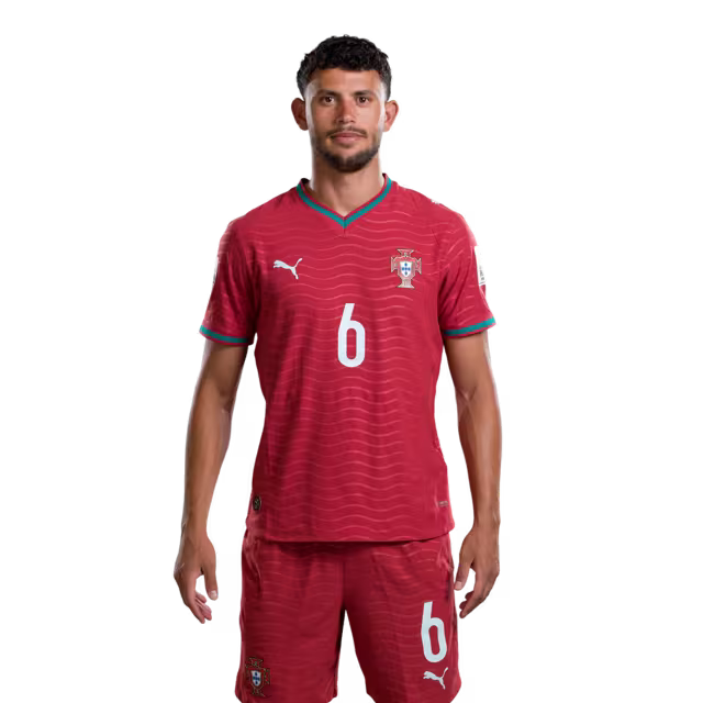 Portugal National Team 2026 World Cup Jersey (Player Version/Match Version) — Midfielders: No. 6 Matheus Nunes, No. 8 Bruno Fernandes, No. 10 Bernardo Silva / Médios: N.º6 MATHEUS NUNES , Nº8 BRUNO FERNANDES, Nº10 BERNARDO SILVA