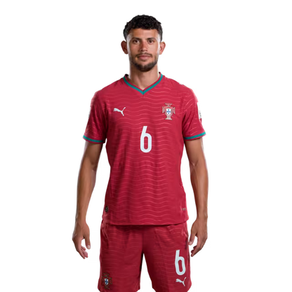 Portugal National Team 2026 World Cup Jersey (Player Version/Match Version) — Midfielders: No. 6 Matheus Nunes, No. 8 Bruno Fernandes, No. 10 Bernardo Silva / Médios: N.º6 MATHEUS NUNES , Nº8 BRUNO FERNANDES, Nº10 BERNARDO SILVA