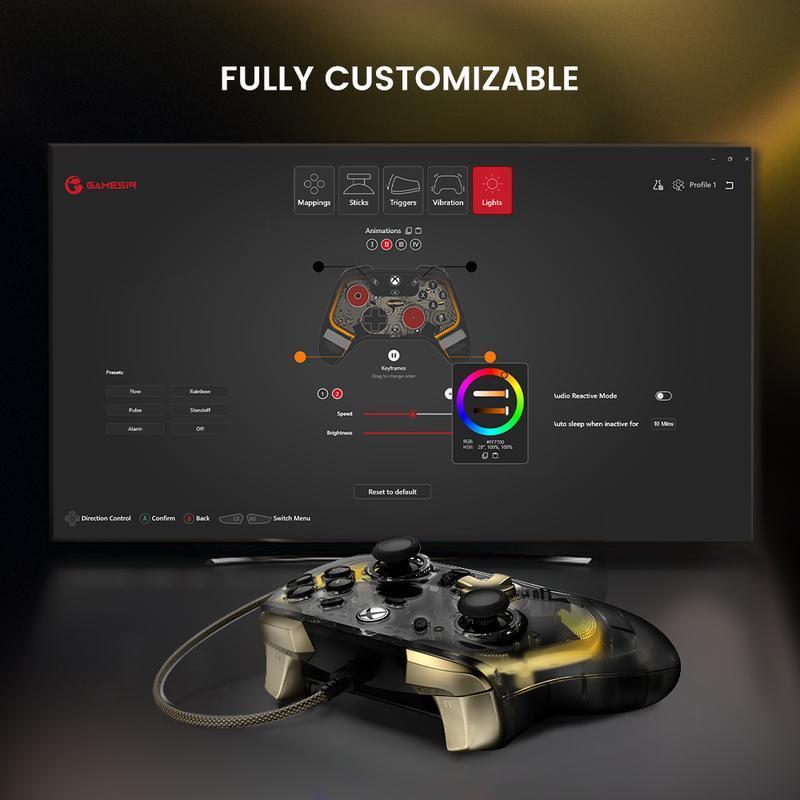 GameSir Kaleid Flux Wired RGB Controller for Xbox Series X|S, Xbox One, Windows 10/11 & Steam, Anti-Drift Gamepad with Precision Hall Effect Sticks Console Smartphone
