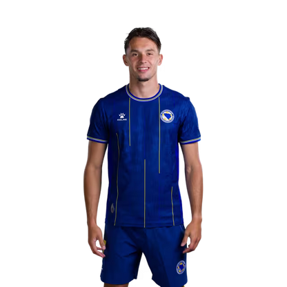 Bosnia and Herzegovina 2026 World Cup Jersey – Player Version – Match Version – Defenders: No. 5 Sead Kolašinac, No. 7 Amar Dedić, No. 18 Nikola Katić / Odbrambeni igrači: Br. 5 Sead KOLASINAC, Br. 7 Amar DEDIĆ, Br. 18 Nikola KATIĆ