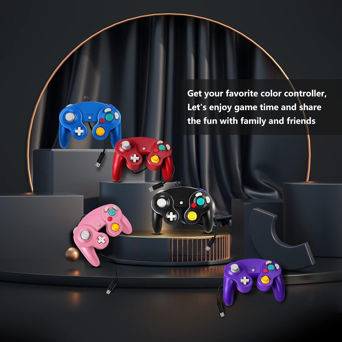 Gamecube Controller, Classic Wired Controller for Wii Nintendo Gamecube (Black)