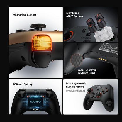 GameSir Nova 2 Lite Wireless PC Controller with Hall Effect Joysticks & Triggers, 2.4G & Wired 1000Hz Polling Rate, Remappable Buttons - Compatible with PC/Switch/Steam/Android