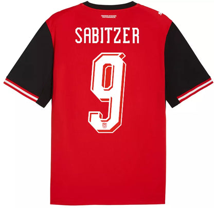 2026 World Cup Sabitzer Austria Soccer Jersey Player Version  Match Version - No.9 Home Red and Away White