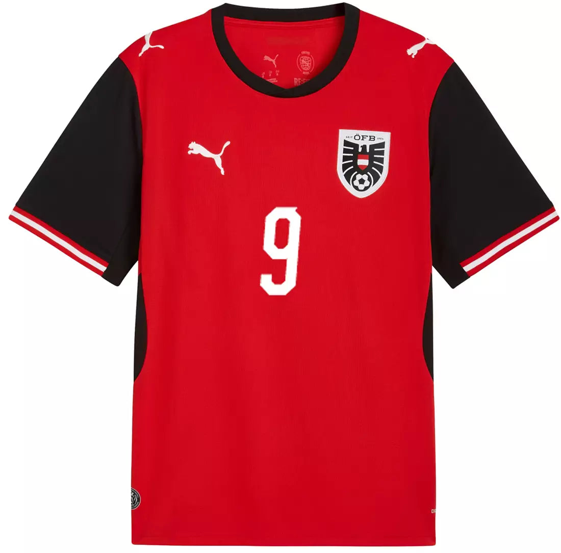 2026 World Cup Sabitzer Austria Soccer Jersey Player Version  Match Version - No.9 Home Red and Away White
