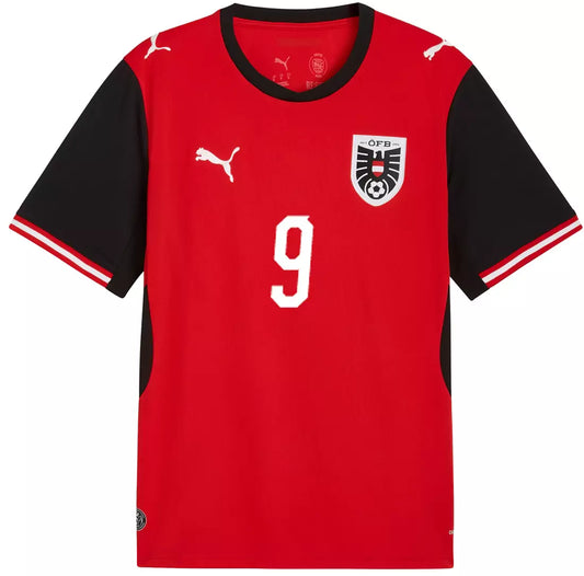 2026 World Cup Sabitzer Austria Soccer Jersey Player Version  Match Version - No.9 Home Red and Away White