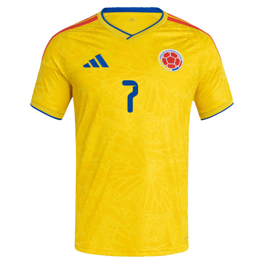 2026 World Cup Luis Diaz Colombia Soccer Jersey Player Version  Match Version - No.7 Home Yellow and Away Blue