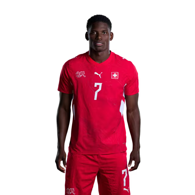 Switzerland National Team 2026 Jersey (Player Version) — Forwards: No. 7 Breel Embolo, No. 11 Dan Ndoye, No. 16 Christian Fassnacht / Stürmer: Nr. 7 Breel Embolo, Nr. 11 Dan Ndoye, Nr. 16 Christian Fassnacht