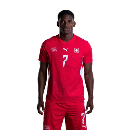 Switzerland National Team 2026 Jersey (Player Version) — Forwards: No. 7 Breel Embolo, No. 11 Dan Ndoye, No. 16 Christian Fassnacht / Stürmer: Nr. 7 Breel Embolo, Nr. 11 Dan Ndoye, Nr. 16 Christian Fassnacht