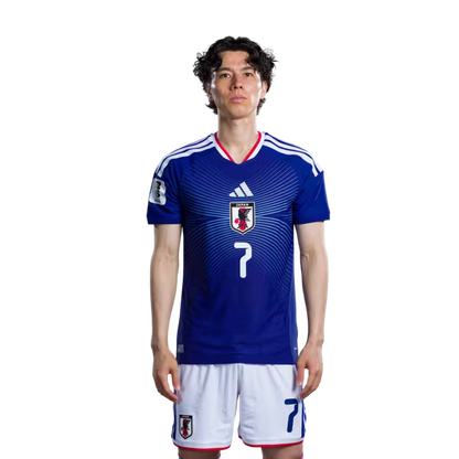 Japan National Football Team 2026 World Cup Jersey (Player Version/Match Kit) — Midfielders (MF): No. 7 Ao Tanaka, No. 8 Takefusa Kubo, No. 10 Ritsu Doan/サッカー日本代表 2026年ワールドカップ用ユニフォーム（選手仕様／マッチモデル） — MF：No.7 田中 碧、No.8 久保 建英、No.10 堂安 律
