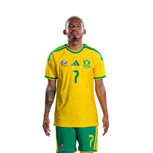 South Africa National Football Team 2026 World Cup Jersey (Player Version/Match Version) — Forwards: No.7 Oswin APPOLLIS, No.8 Tshepang MOREMI,No.9 Lyle FOSTER