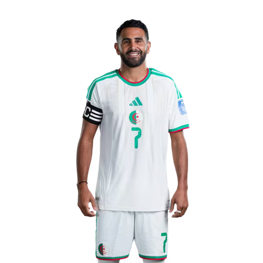 Algeria National Football Team 2026 World Cup Jersey (Player/Match Version) — Forwards: No. 7 Riyad Mahrez, No. 9 Amine Gouiri, No. 11 Anis Hadj Moussa/ المهاجمون: رقم 7 رياض محرز، رقم 9 أمين غويري، رقم 11 أنيس حاج موسى