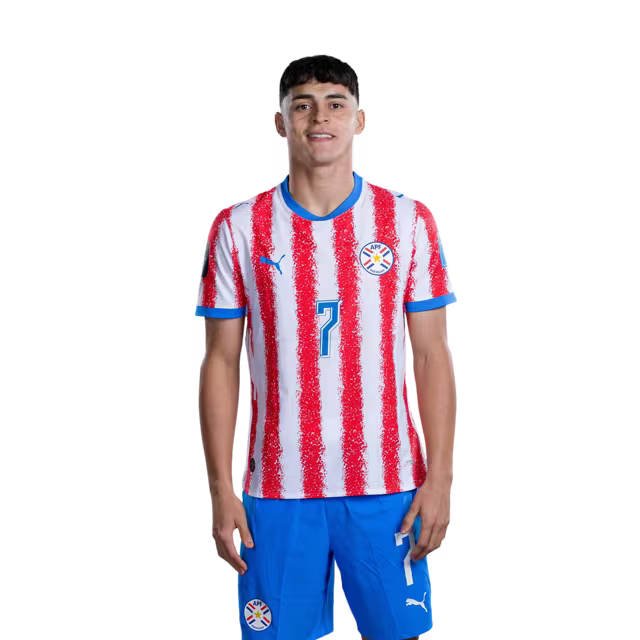 Paraguay National Football Team 2026 World Cup Jerseys (Player/Match Version) — Midfielders: No. 7 Ramón Sosa, No. 8 Diego Gómez, No. 10 Miguel Almirón / Mediocampista: No 7 Ramón SOSA, No 8 Diego GOMEZ,No. 10 Miguel ALMIRON rehegua