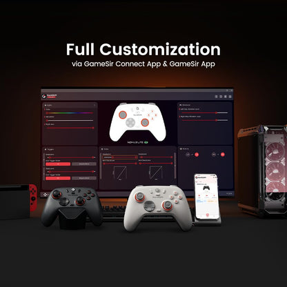GameSir Nova 2 Lite Wireless PC Controller with Hall Effect Joysticks & Triggers, 2.4G & Wired 1000Hz Polling Rate, Remappable Buttons - Compatible with PC/Switch/Steam/Android