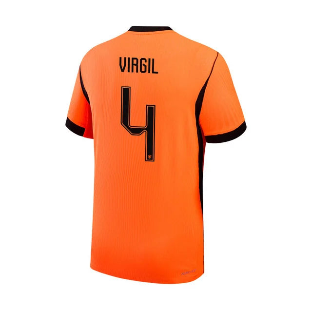 2026 World Cup Virgil Netherlands Soccer Jersey Player Version  Match Version - No.4 Home Orange and Away White