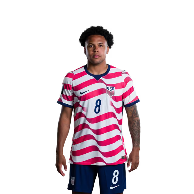 United States National Soccer Team 2026 FIFA World Cup Jersey (Player Version and Match Version) – Midfielders: No. 4 Tyler ADAMS, No. 7 Giovanni REYNA,No. 8 Weston McKENNIE