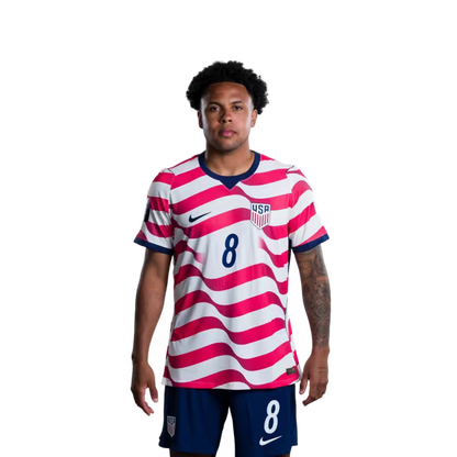 United States National Soccer Team 2026 FIFA World Cup Jersey (Player Version and Match Version) – Midfielders: No. 4 Tyler ADAMS, No. 7 Giovanni REYNA,No. 8 Weston McKENNIE