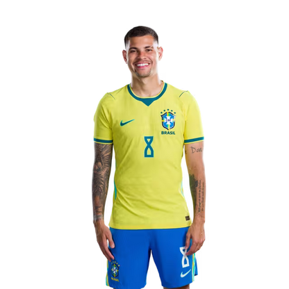 Brazil National Team 2026 World Cup Jersey (Player Version/Match Version) – Midfielders: No. 2 Ederson Silva, No. 5 Casemiro, No. 8 Bruno Guimarães/ Meio-campistas: Nº 2 EDERSON SILVA, Nº 5 CASEMIRO, Nº 8 BRUNO GUIMARÃES