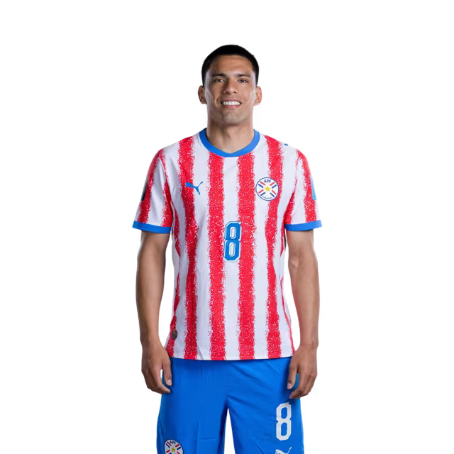 Paraguay National Football Team 2026 World Cup Jerseys (Player/Match Version) — Midfielders: No. 7 Ramón Sosa, No. 8 Diego Gómez, No. 10 Miguel Almirón / Mediocampista: No 7 Ramón SOSA, No 8 Diego GOMEZ,No. 10 Miguel ALMIRON rehegua