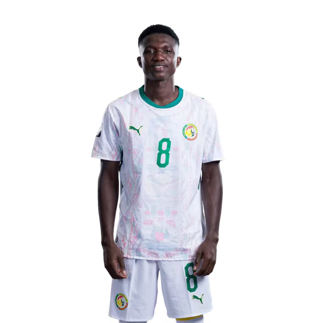 Senegal National Football Team 2026 World Cup Jersey (Player Version/Match Version) — Midfielders: No.5 Idrissa Gana GUEYE, No.6 Pathe CISS,No.8 Lamine CAMARA / Mili-terrain : No.5 Idrissa Gana GUEYE, No.6 Pathe CISS, No.8 Lamine CAMARA