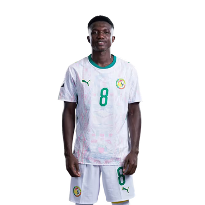 Senegal National Football Team 2026 World Cup Jersey (Player Version/Match Version) — Midfielders: No.5 Idrissa Gana GUEYE, No.6 Pathe CISS,No.8 Lamine CAMARA / Mili-terrain : No.5 Idrissa Gana GUEYE, No.6 Pathe CISS, No.8 Lamine CAMARA