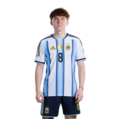Argentina National Football Team 2026 World Cup Jersey (Player Version/Match Version) — Midfielders: No.5 Leandro PAREDES, No.7 Rodrigo DE PAUL, No.8 Valentin BARCO / Mediocampistas: No.5 Leandro PAREDES, No.7 Rodrigo DE PAUL, No.8 Valentín BARCO