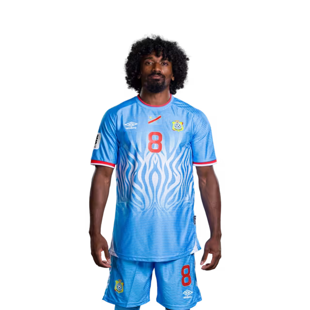 Congo DR National Football Team 2026 World Cup Jersey (Player Version/Match Version) — Midfielders: No.6 Ngalayel MUKAU, No.7 Ngalayel MUKAU, No.8 Samuel Moutoussamy / Milieu de terrain : N°6 Ngalayel MUKAU, N°7 Ngalayel MUKAU, N°8 Samuel Moutoussamy