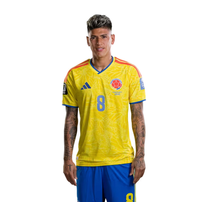 Colombia National Football Team 2026 World Cup Jersey (Player Version/Match Issue) — Midfielders: No. 5 Kevin Castaño, No. 6 Richard Ríos, No. 8 Jorge Carrascal/N.º 5 Kevin CASTAÑO, N.º 6 Richard RÍOS, N.º 8 Jorge CARRASCAL