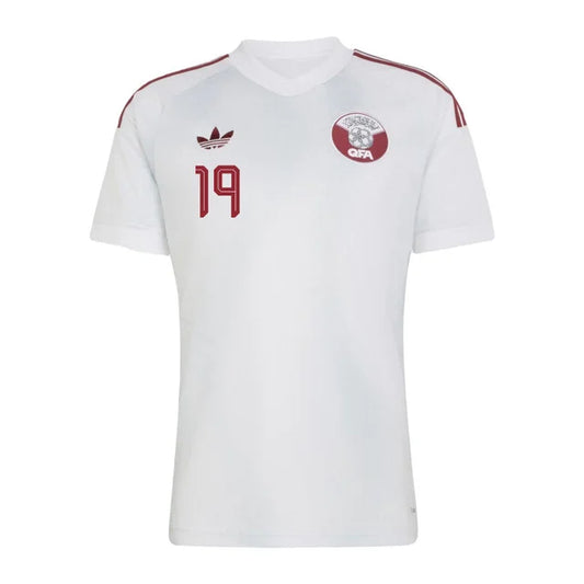 2026 World Cup Ali Qatar Soccer Jersey Player Version  Match Version - No.19 Home Red and Away White