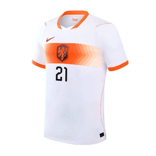 2026 World Cup F.De Jong Netherlands Soccer Jersey Player Version  Match Version - No.21 Home Orange and Away White
