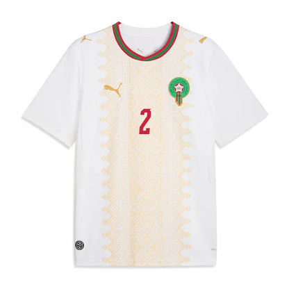 2026 World Cup Hakimi Morocco Soccer Jersey Player Version  Match Version - No.2 Home Red and Away White