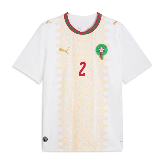 2026 World Cup Hakimi Morocco Soccer Jersey Player Version  Match Version - No.2 Home Red and Away White
