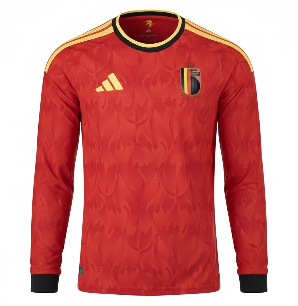 Belgium National Football Team 2026 World Cup Jersey – Long-Sleeve Version/Belgisch nationaal voetbalteam WK 2026 shirt - versie met lange mouwen