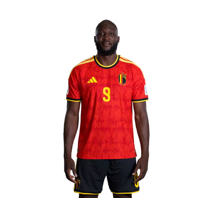 Belgium National Football Team – 2026 World Cup Jersey (Player Version/Match Version) – Forwards: No. 9 Romelu Lukaku, No. 10 Leandro Trossard, No. 11 Jérémy Doku/ Aanvallers: nr. 9 Romelu Lukaku, nr. 10 Leandro Trossard, nr. 11 Jérémy Doku