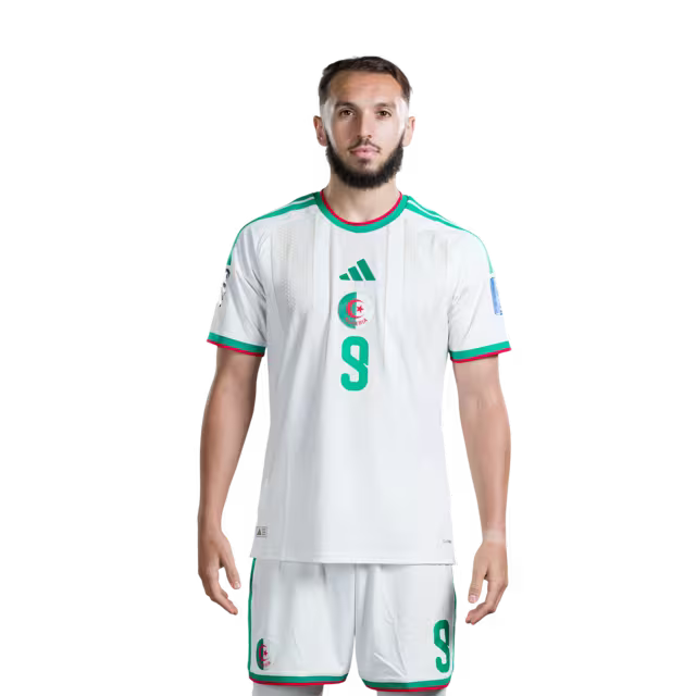 Algeria National Football Team 2026 World Cup Jersey (Player/Match Version) — Forwards: No. 7 Riyad Mahrez, No. 9 Amine Gouiri, No. 11 Anis Hadj Moussa/ المهاجمون: رقم 7 رياض محرز، رقم 9 أمين غويري، رقم 11 أنيس حاج موسى