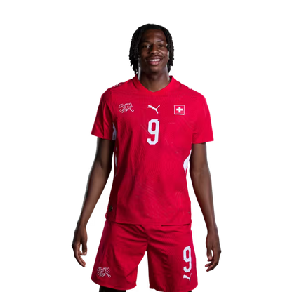 Switzerland National Team 2026 Jersey (Player Version) — Midfielders: No. 6 Denis Zakaria, No. 8 Remo Freuler, No. 9 Johan Manzambi / Mittelfeldspieler: Nr. 6 Denis Zakaria, Nr. 8 Remo Freuder, Nr. 9 Johan Manzambi