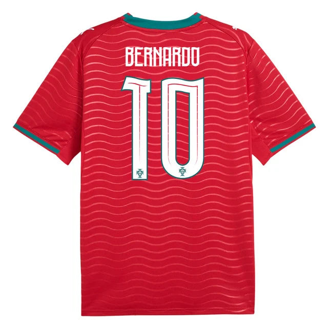 2026 World Cup Bernardo Portugal Soccer Jersey Player Version  Match Version - No.10 Home Red and Away Green