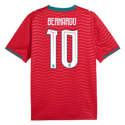 2026 World Cup Bernardo Portugal Soccer Jersey Player Version  Match Version - No.10 Home Red and Away Green