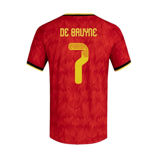 2026 World Cup De Bruyne Belgium Soccer Jersey Player Version  Match Version - No.7 Home Red and Away Blue