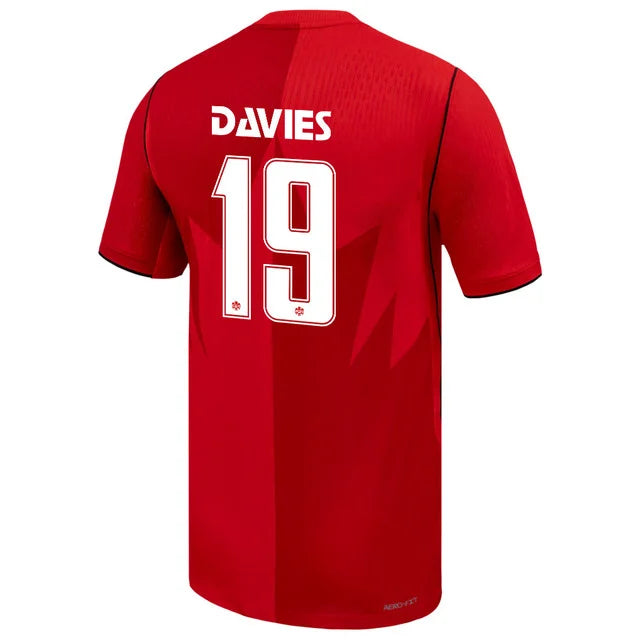 2026 World Cup Davies Canada Soccer Jersey Player Version  Match Version - No.19 Home Red and Away Black