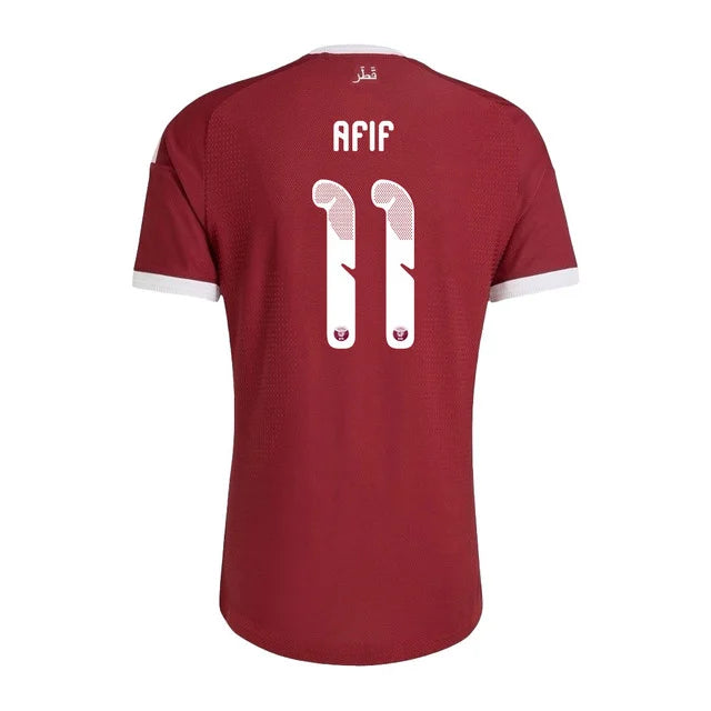 2026 World Cup Afif Qatar Soccer Jersey Player Version  Match Version - No.11 Home Red and Away White