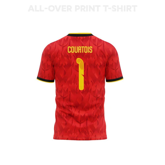 2026 World Cup Courtois Belgium Soccer Jersey Player Version  Match Version - No.1 Home Red and Away Blue
