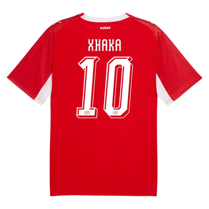 2026 World Cup Xhaka Switzerland Soccer Jersey Player Version  Match Version - No.10 Home Red and Away Green.