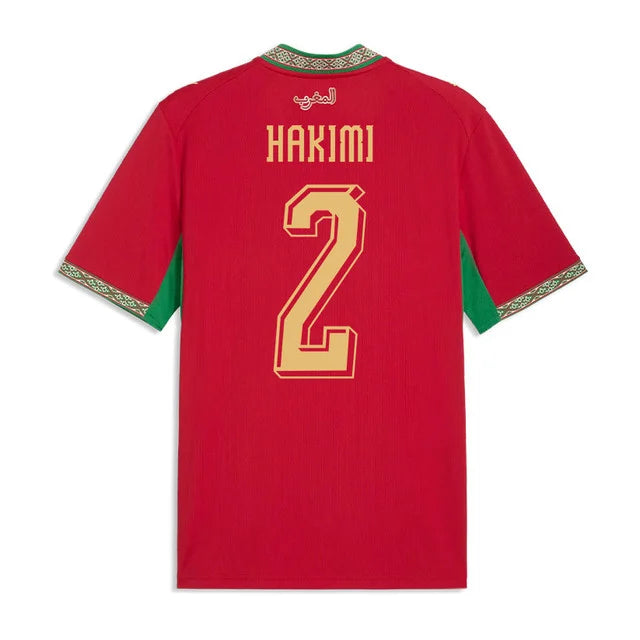 2026 World Cup Hakimi Morocco Soccer Jersey Player Version  Match Version - No.2 Home Red and Away White
