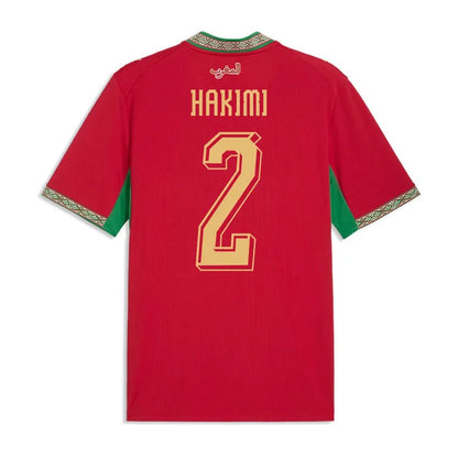2026 World Cup Hakimi Morocco Soccer Jersey Player Version  Match Version - No.2 Home Red and Away White