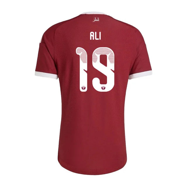2026 World Cup Ali Qatar Soccer Jersey Player Version  Match Version - No.19 Home Red and Away White