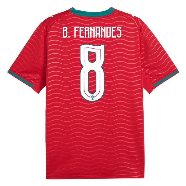 2026 World Cup B.Fernandes Portugal Soccer Jersey Player Version  Match Version - No.8 Home Red and Away Green